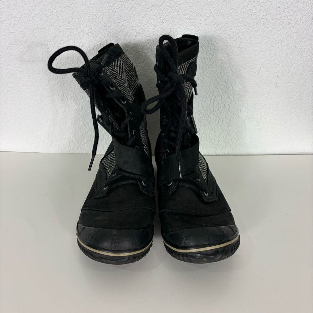 Sorel Women’s Black Slimboot Lace Up Winter Boots Size 7.5 - Picture 3 of 9